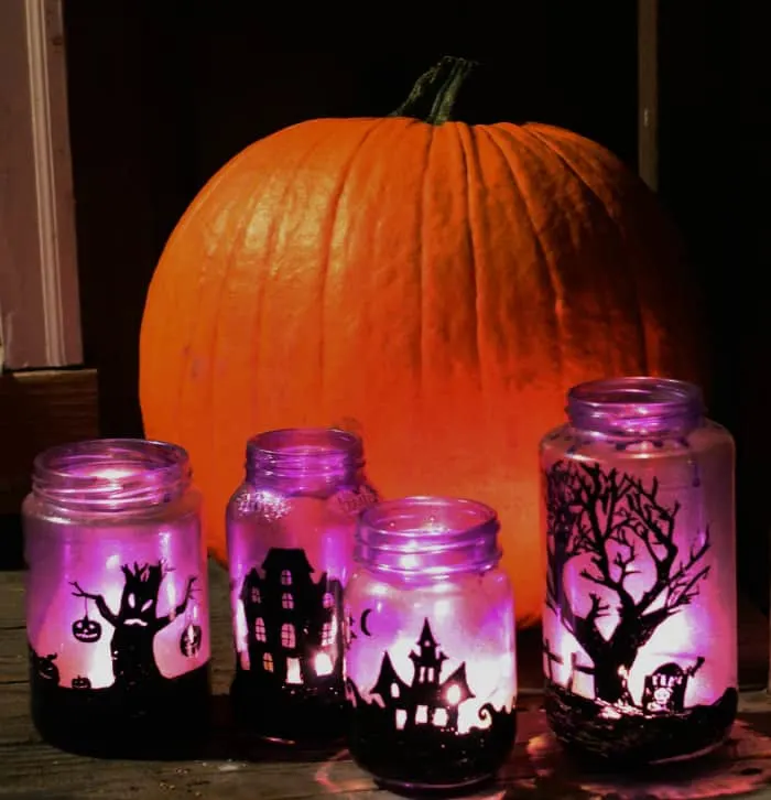 upcycled halloween luminaries