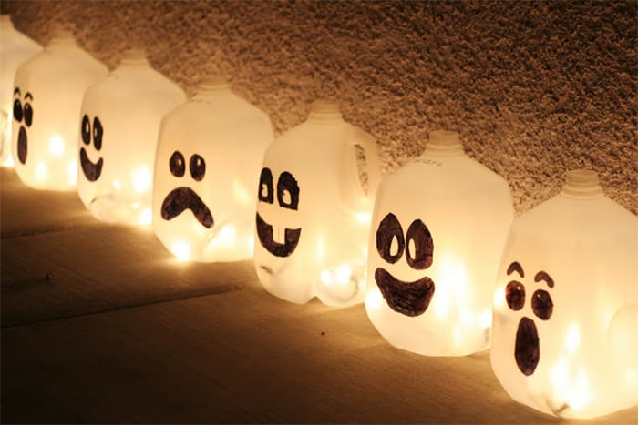 Upcycled lantern jugs