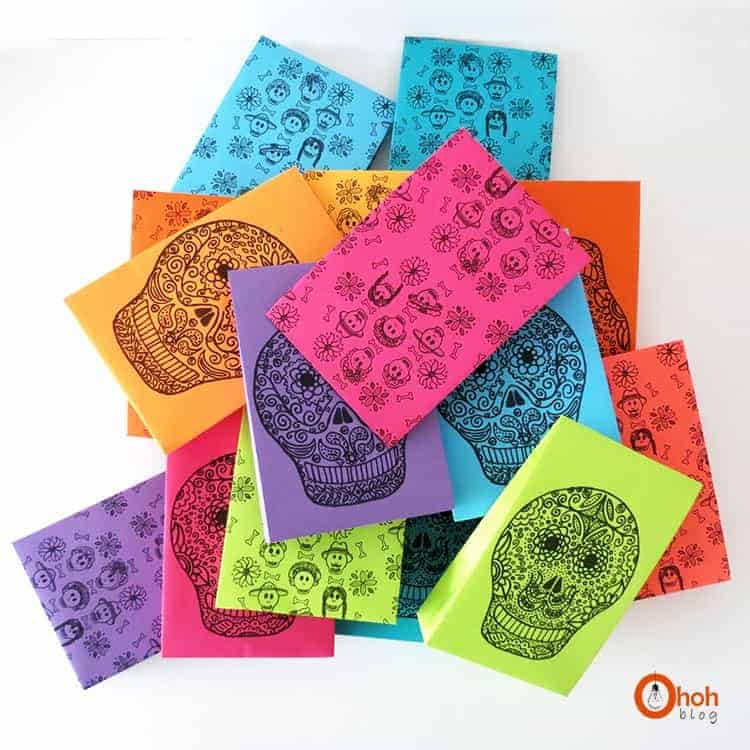 Sugar skulls goody bags for Halloween - Free print