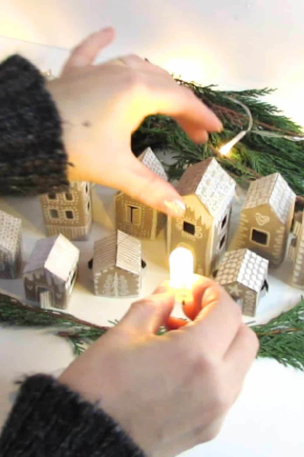 add tiny LED in the DIY Christmas village