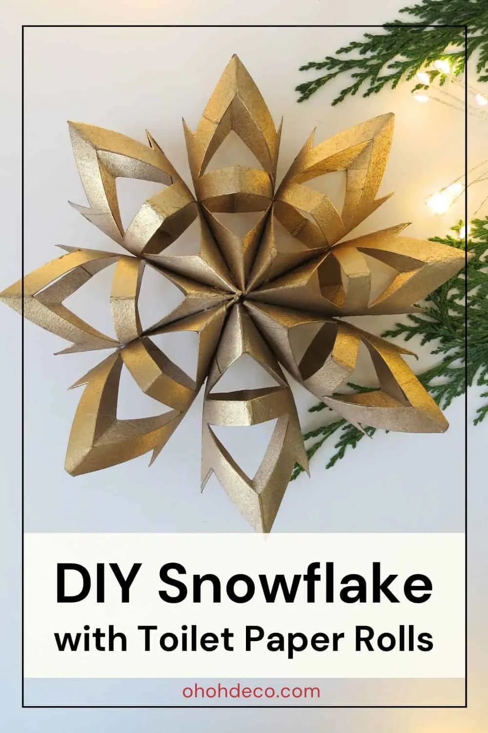 DIY Snowflake with toilet paper rolls