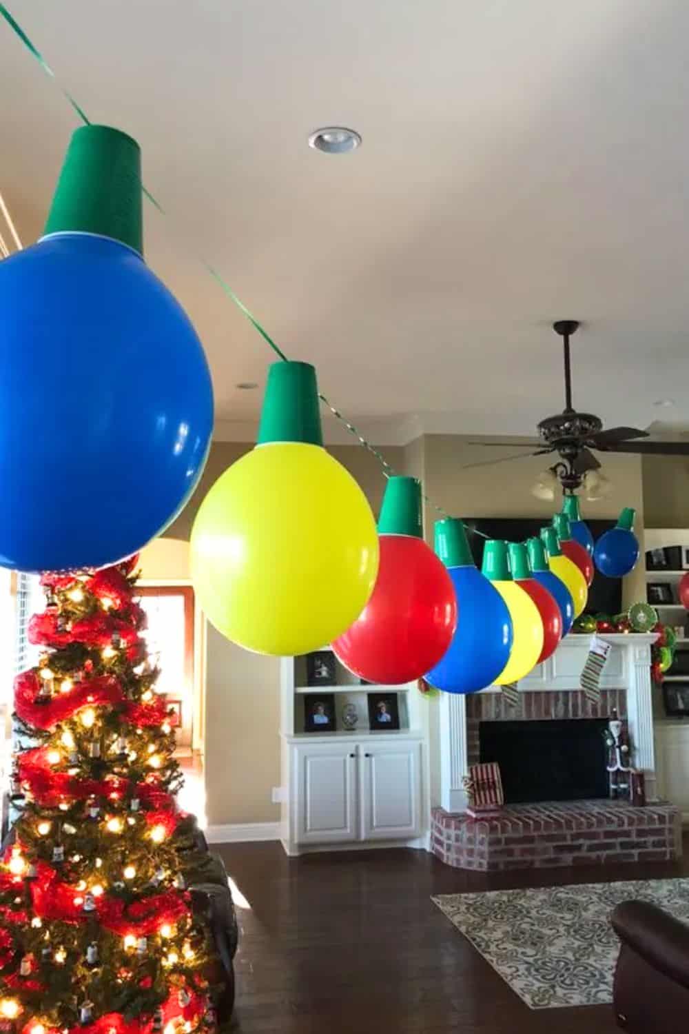 DIY Balloon Christmas light garland
