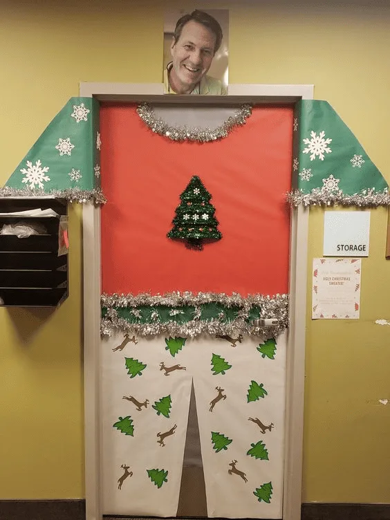 ugly christmas sweater door decoration