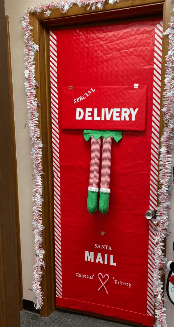 santa mailbox door decoration
