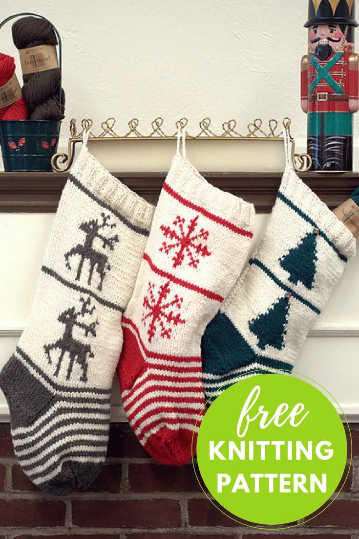 free knit christmas stocking pattern