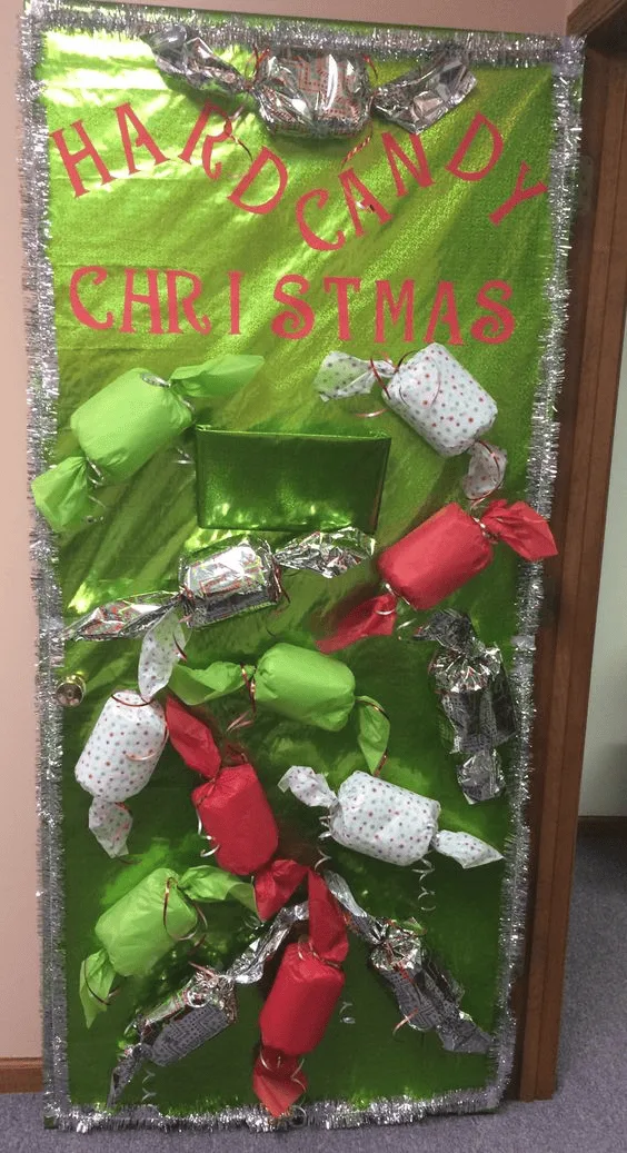 Hard candy Christmas door 