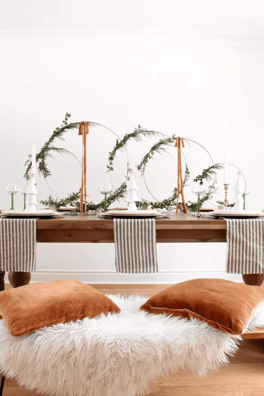 minimal christmas table setting diy