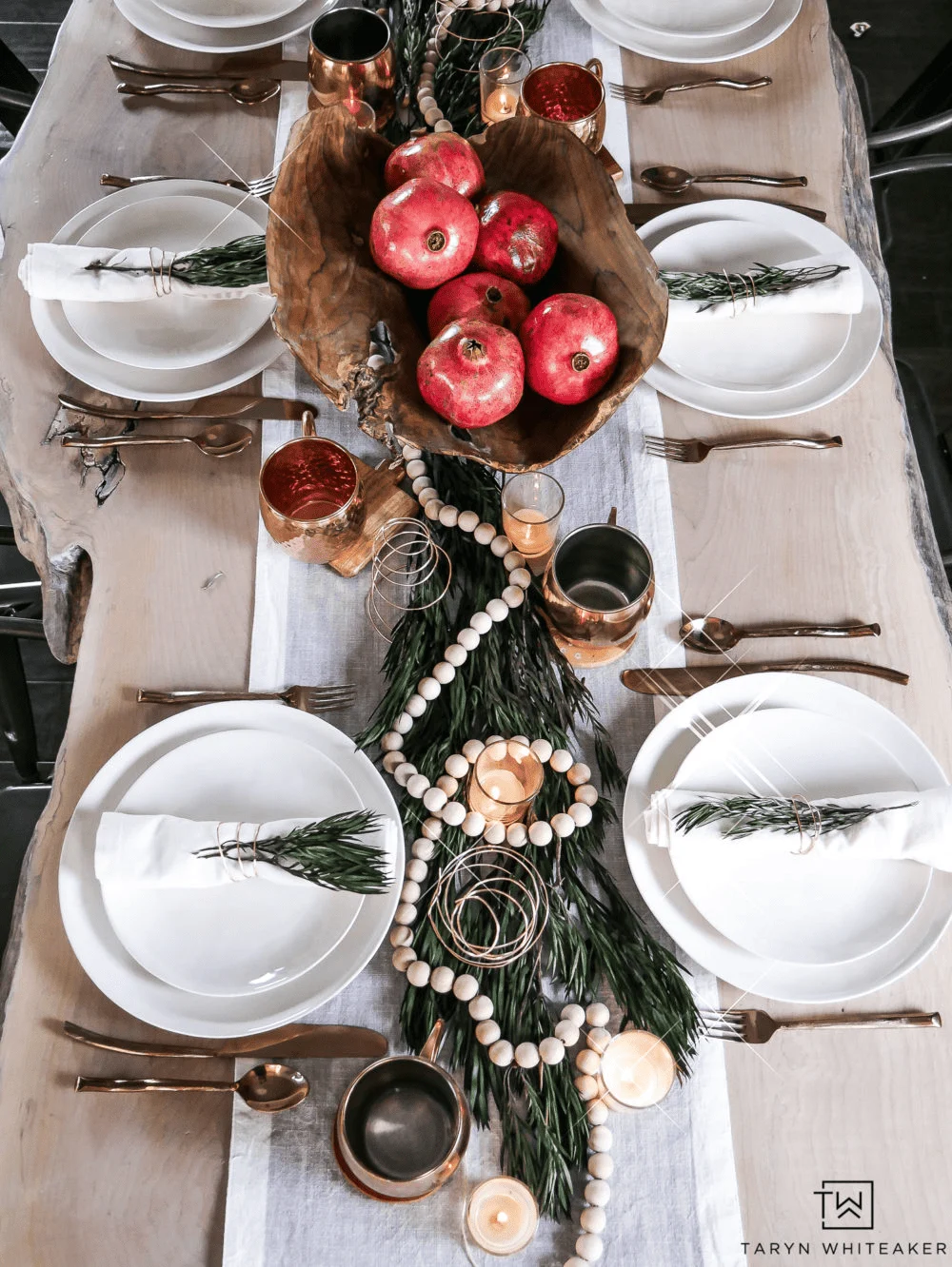 boho organic christmas table runner