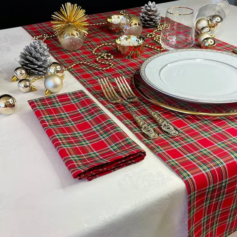 tartan christmas napkins