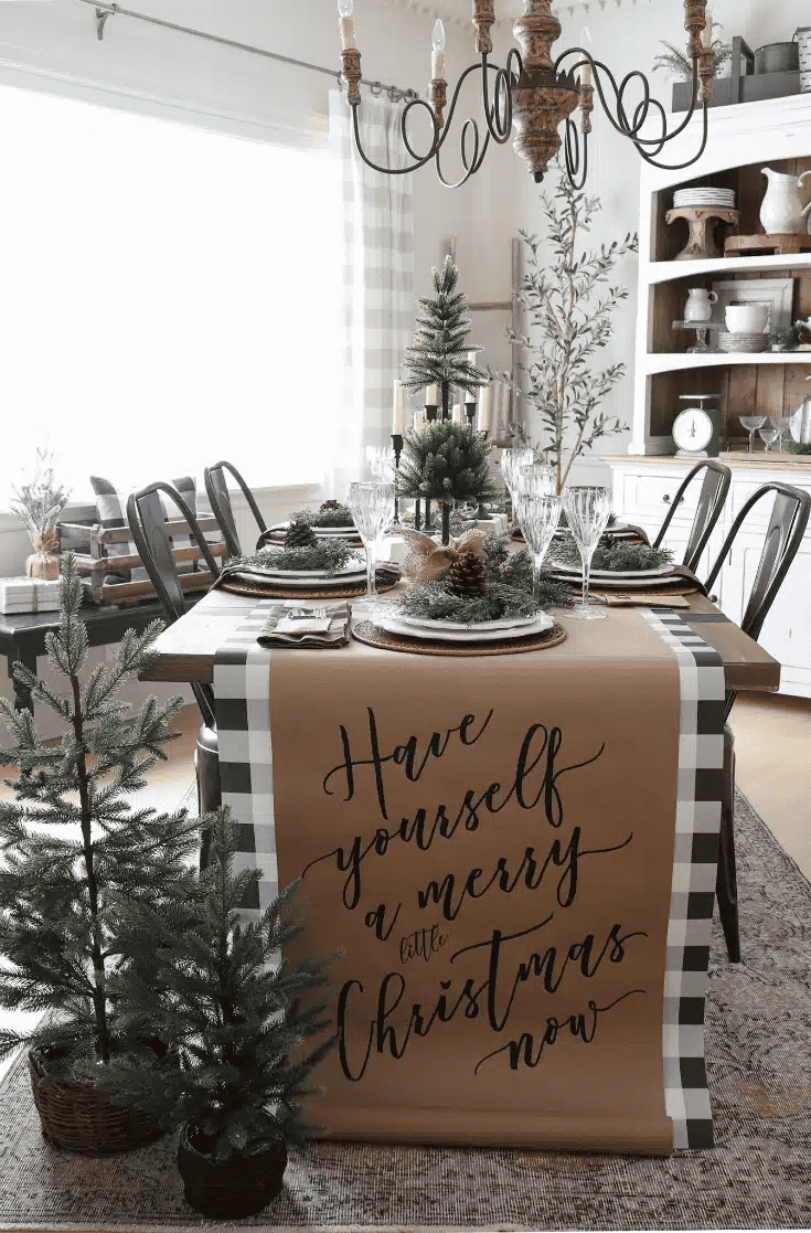 Brown paper Christmas table