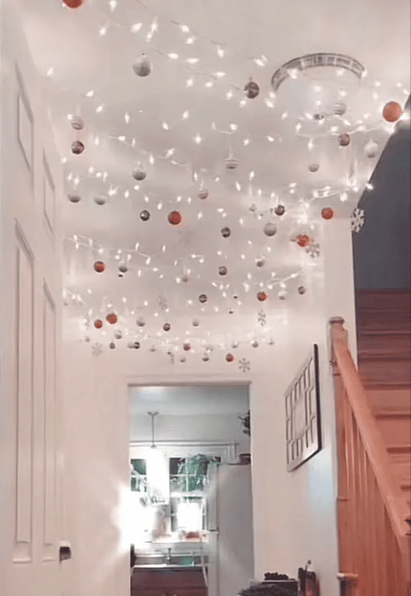 Christmas ceiling lights with ornaments
