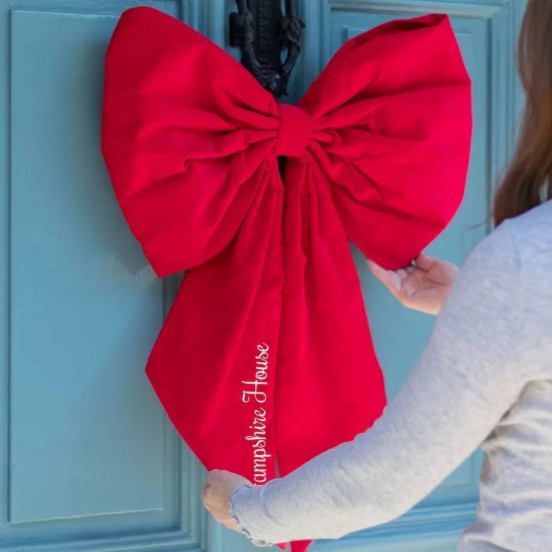 personalized christmas bow