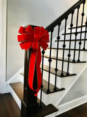 stair case bow decoration