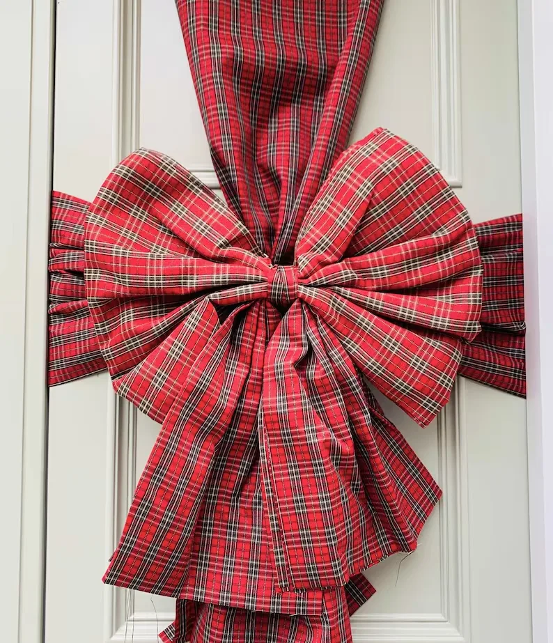 tartan fabric bow decoration