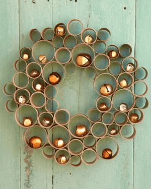 cardboard tube DIY wreath