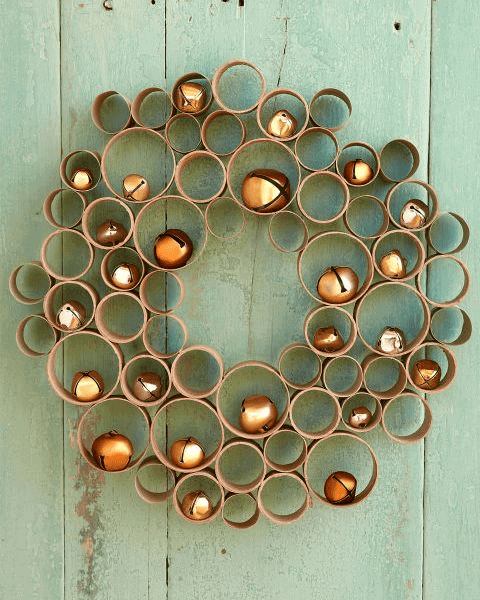 cardboard tube DIY wreath