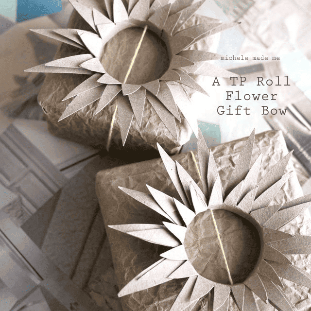 cardboard flower gift topper