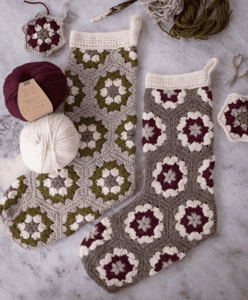 Granny crochet stocking pattern