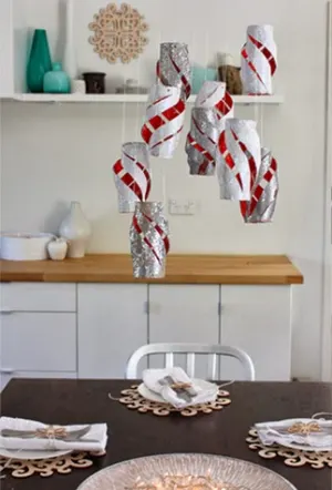 cardboard rolls hanging center piece