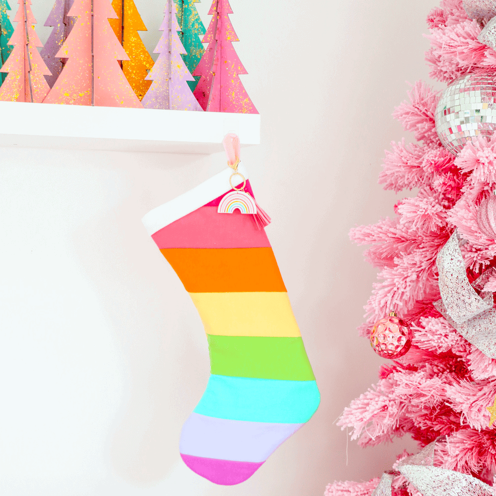 striped Christmas stocking sewing pattern