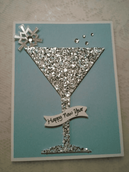 martini glass card