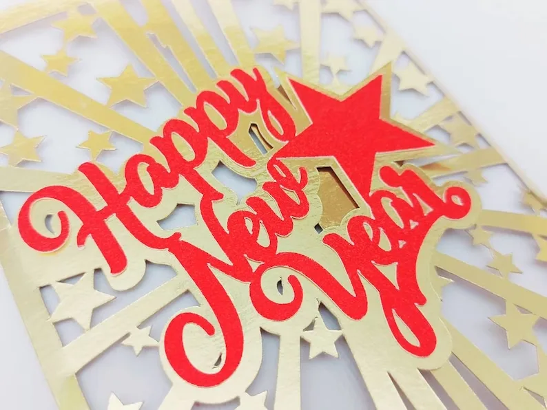 cut out new year card