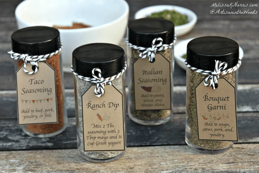Homemade spice mixes and herbs