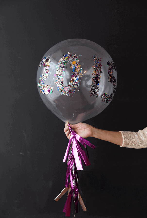 balloon with glitter year