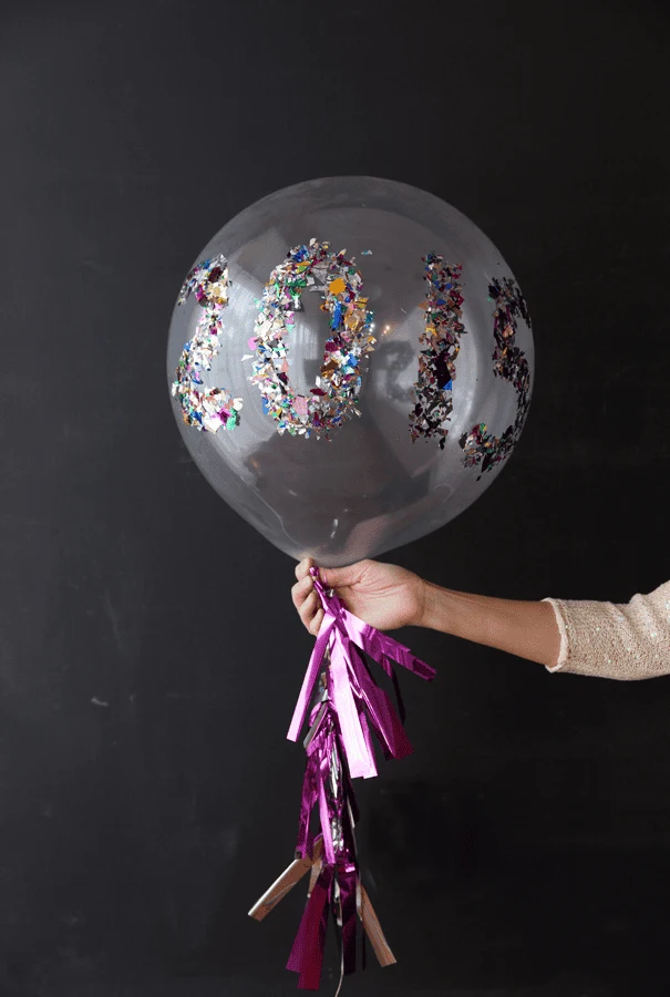 balloon with glitter year