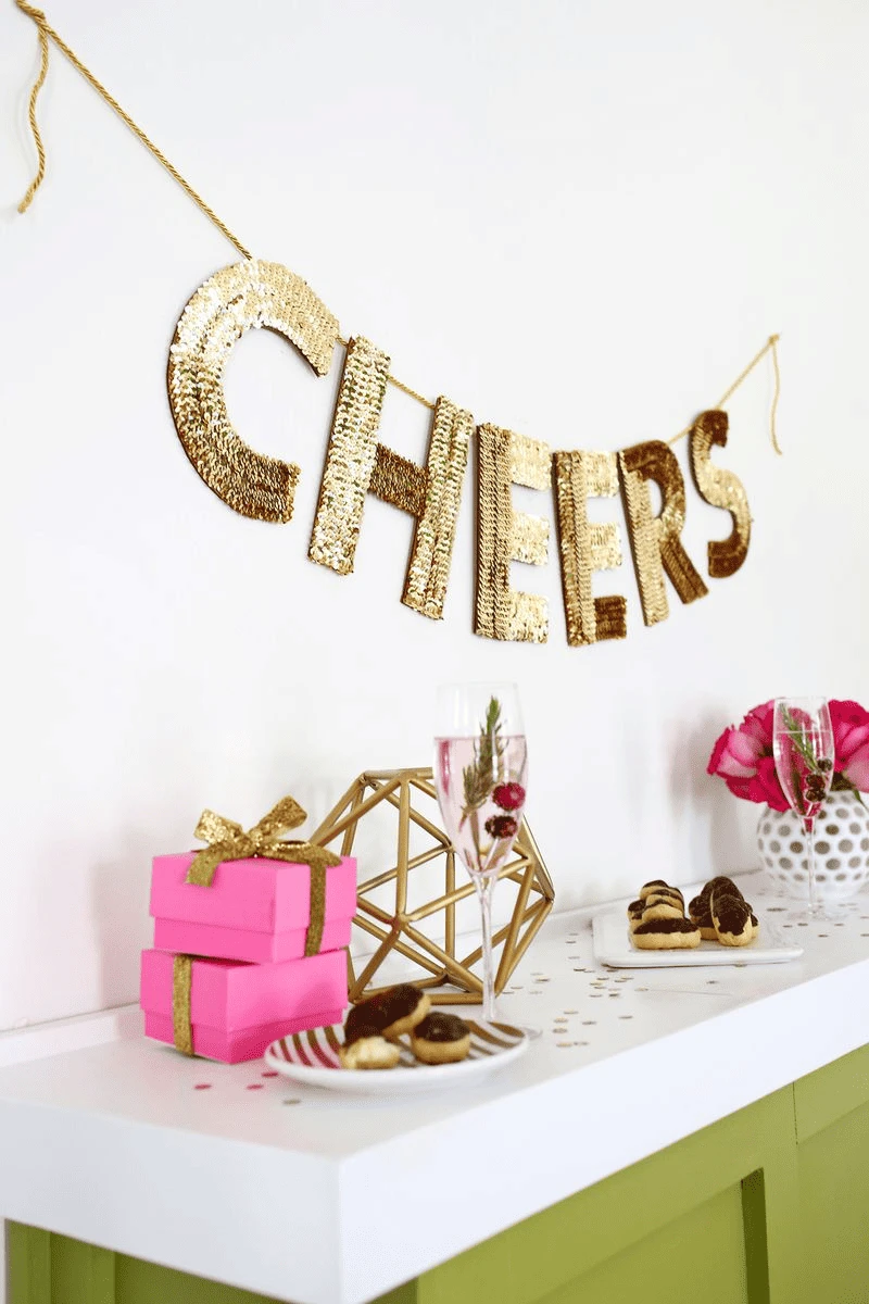 DIY Sequin Banner Garland