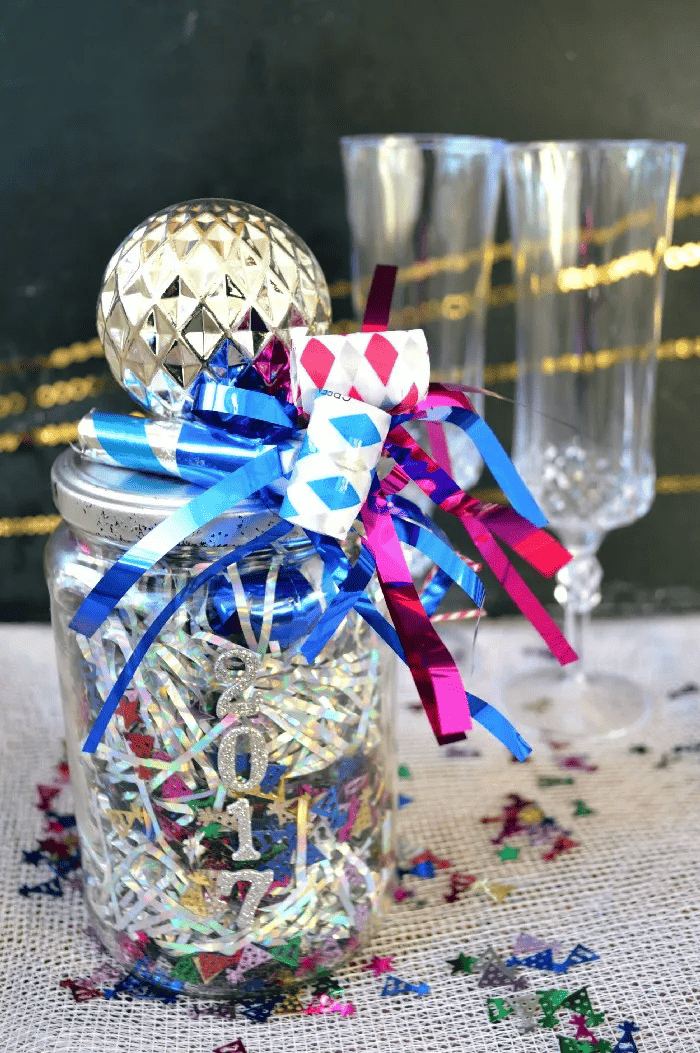 DIY New year eve Gift jar decorations