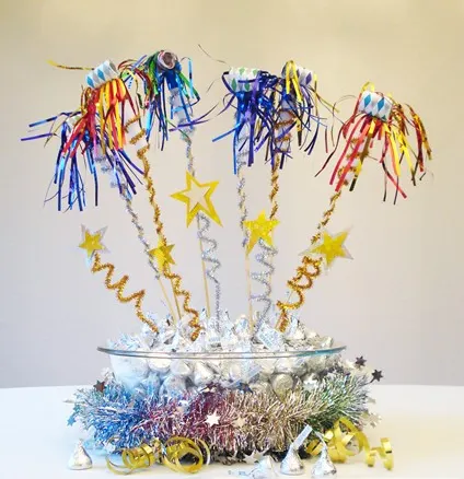 DIY Colorful NYE centerpiece