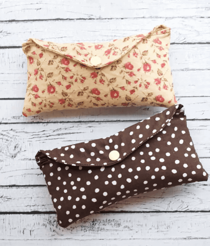 eyeglass case sewing pattern with scrap fabric