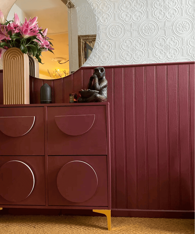 red shoe storage cabinet