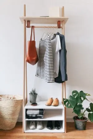 diy small space clothing rack
