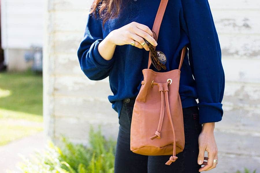 DIY Faux Leather Bucket Bag