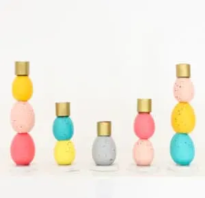 Candle holder made with Easter eggs