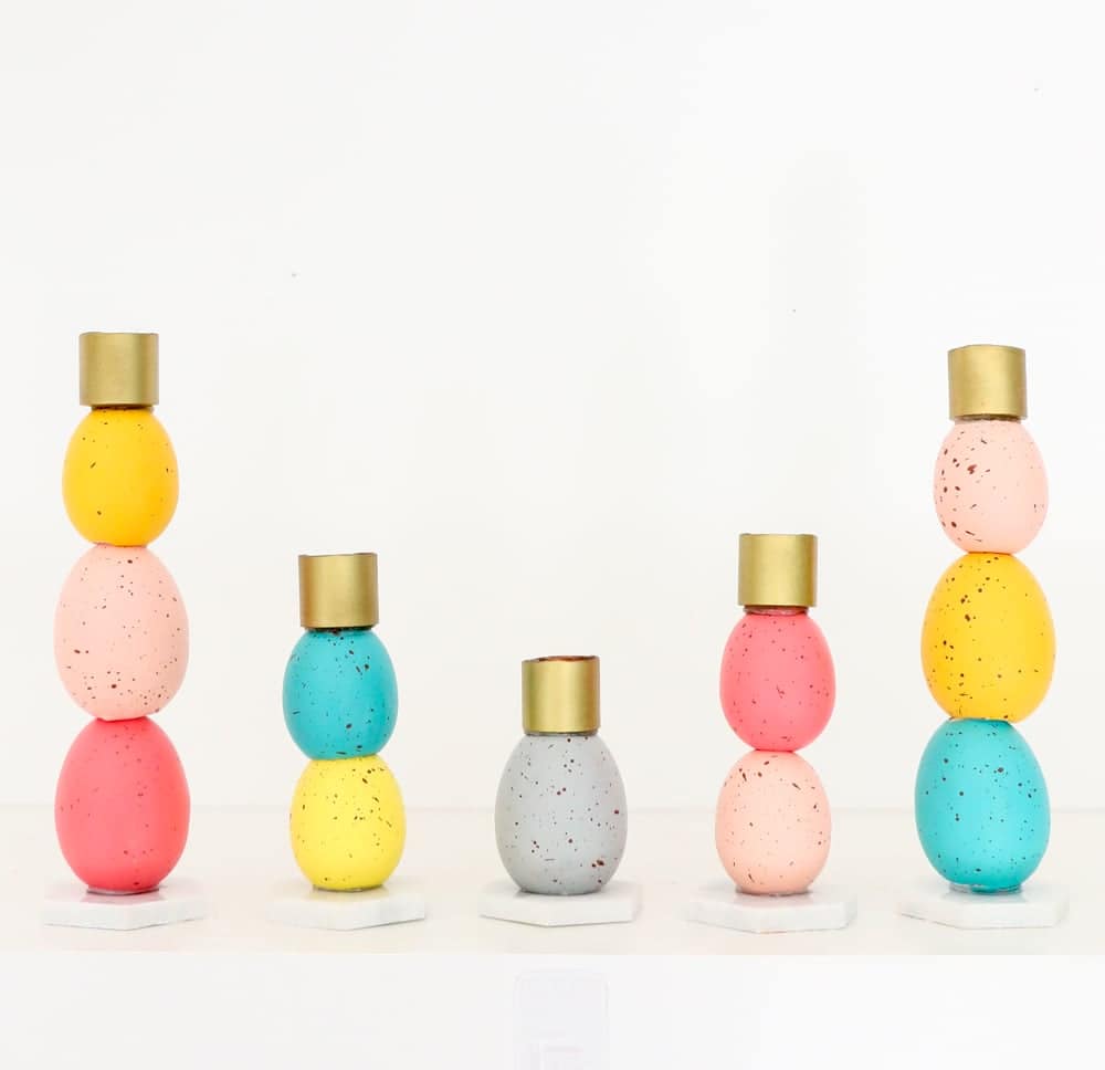 DIY Speckled Egg Candle Holders