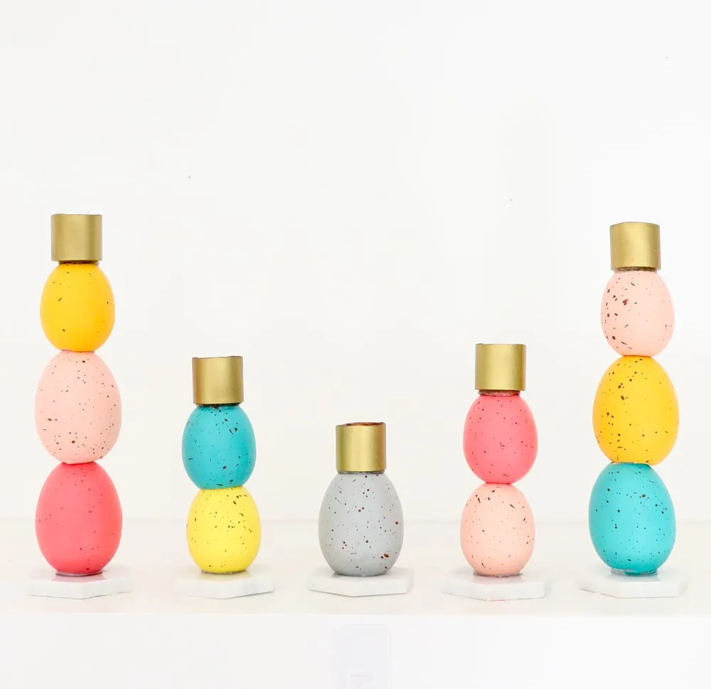 DIY Speckled Egg Candle Holders