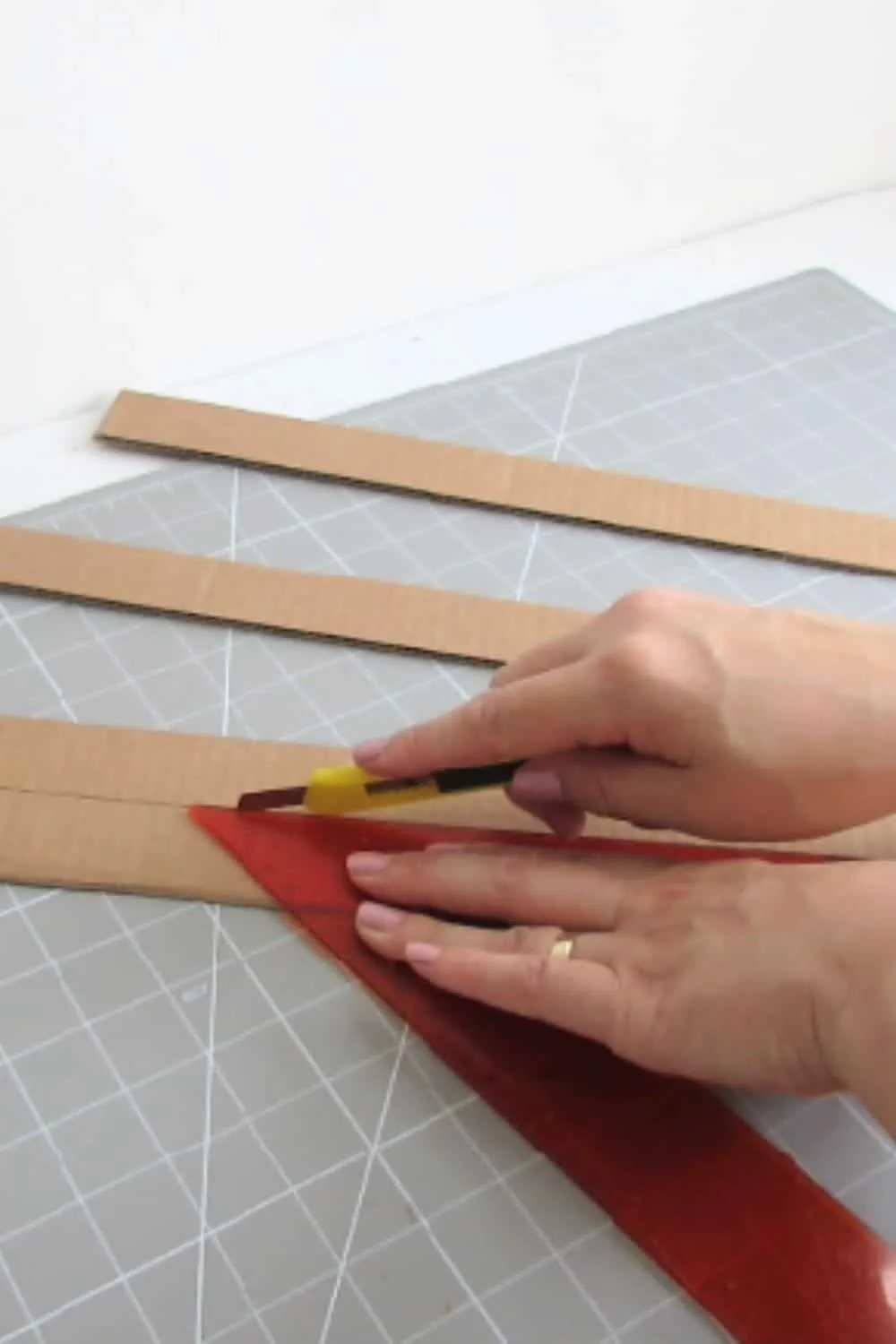 cut cardboard stripes 