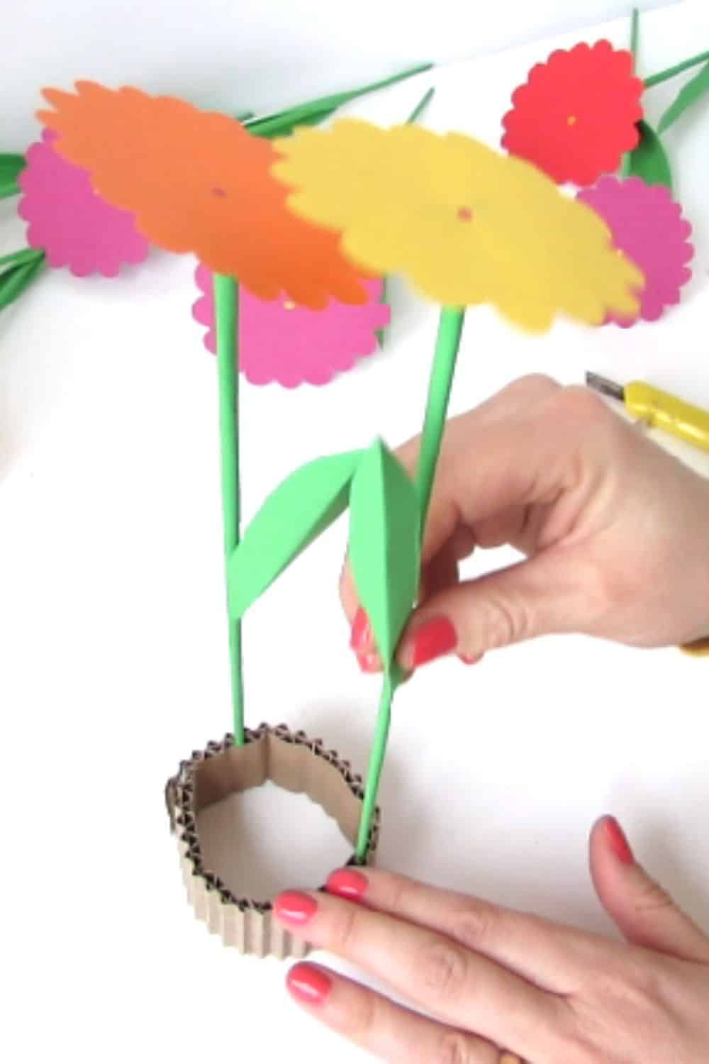 assemble the paper flower centerpiece