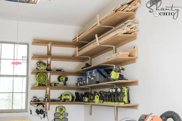 diy garage wall shelving