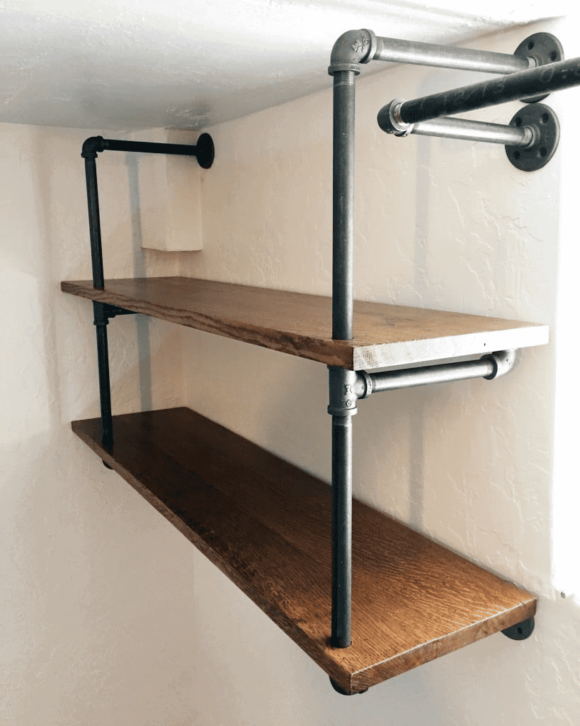 diy industrial pipe shelf