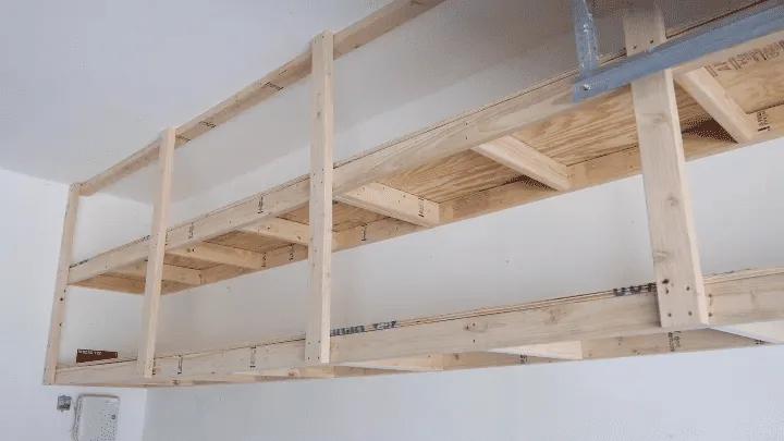 diy hanging garage shelving