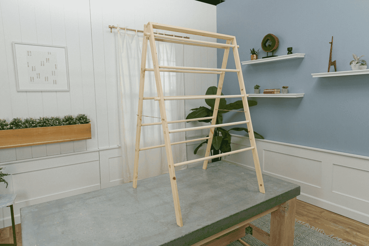 diy wood clothes drying rack