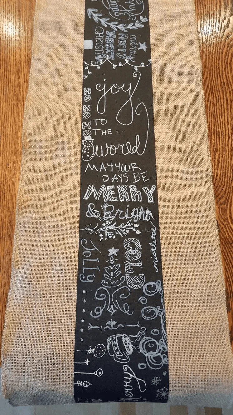 diy table runner chalkboard fabric 