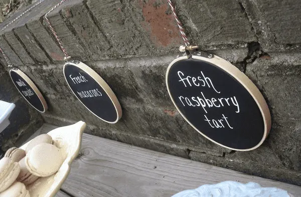 how to make hoop chalkboard sign