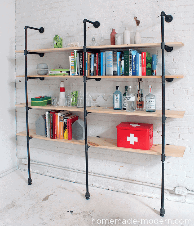 diy pipe shelves