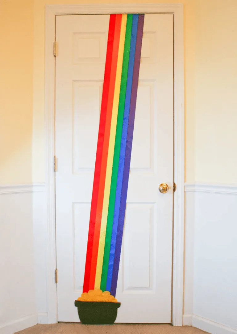 diy rainbow door for st Patrick's 