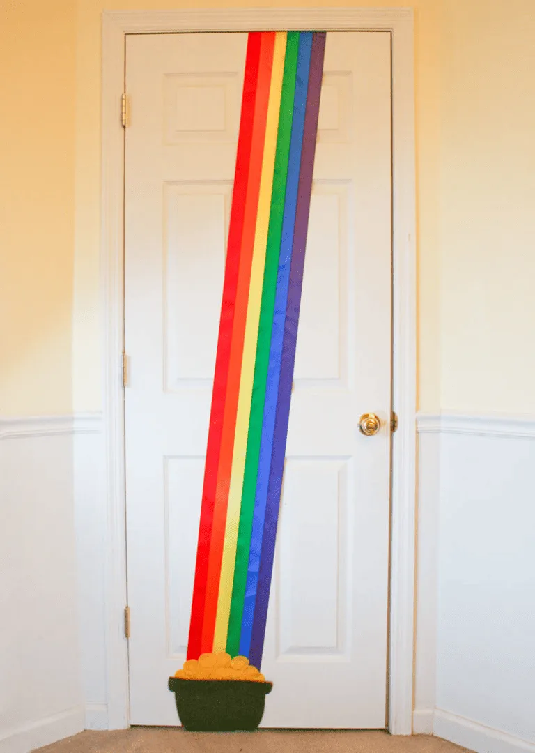 diy rainbow door for st Patrick's